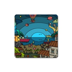 Artwork Art Kids Square Magnet by artworkshop