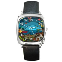 Artwork Art Kids Square Metal Watch by artworkshop