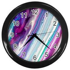 Color Acrylic Paint Art Wall Clock (black) by artworkshop