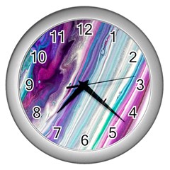 Color Acrylic Paint Art Wall Clock (silver) by artworkshop