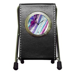 Color Acrylic Paint Art Pen Holder Desk Clock by artworkshop