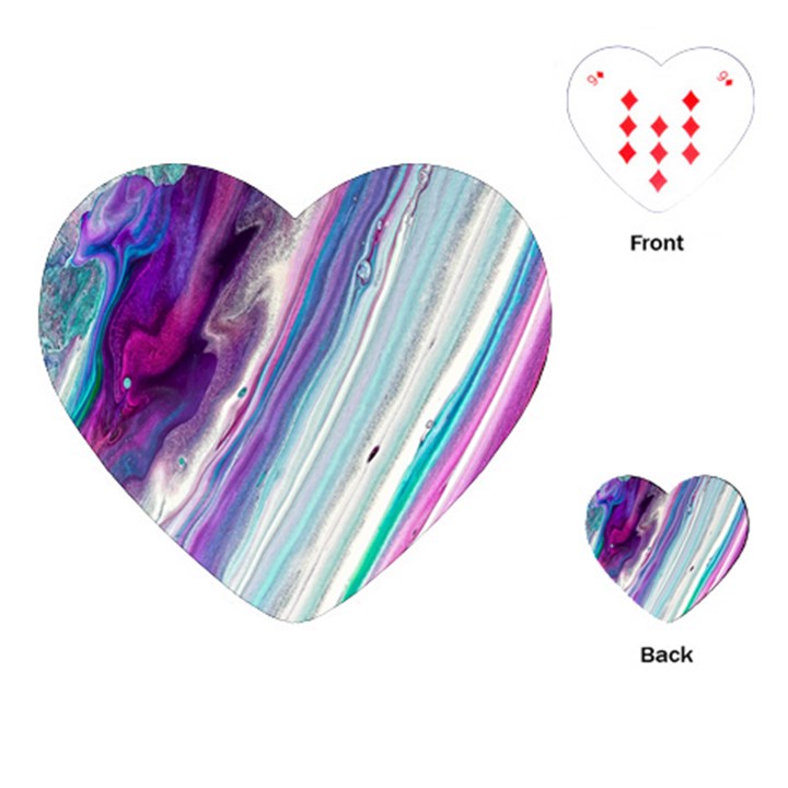 Color Acrylic Paint Art Playing Cards Single Design (Heart)