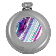 Color Acrylic Paint Art Round Hip Flask (5 Oz) by artworkshop