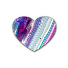 Color Acrylic Paint Art Rubber Coaster (heart) by artworkshop