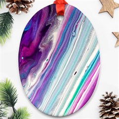 Color Acrylic Paint Art Oval Ornament (two Sides)