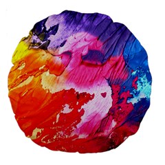 Colorful Painting Large 18  Premium Round Cushions by artworkshop