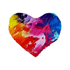 Colorful Painting Standard 16  Premium Flano Heart Shape Cushions by artworkshop