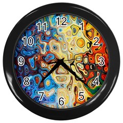 Colorful Structure Wall Clock (black) by artworkshop