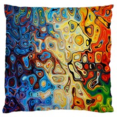 Colorful Structure Large Flano Cushion Case (two Sides) by artworkshop