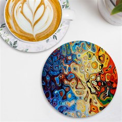 Colorful Structure Uv Print Round Tile Coaster