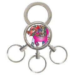 Decorative Elephant 3-ring Key Chain by artworkshop