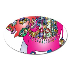 Decorative Elephant Oval Magnet by artworkshop