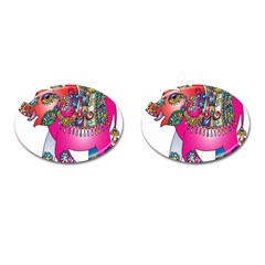 Decorative Elephant Cufflinks (oval) by artworkshop