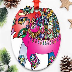 Decorative Elephant Oval Ornament (two Sides)