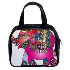 Decorative Elephant Classic Handbag (two Sides) by artworkshop