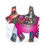 Decorative Elephant Full Print Recycle Bag (L) Front