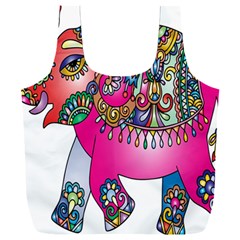 Decorative Elephant Full Print Recycle Bag (xxl) by artworkshop