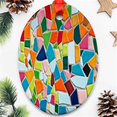 Mosaic Tiles Oval Ornament (two Sides)