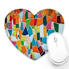 Mosaic Tiles Heart Mousepads by artworkshop