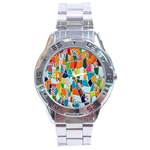 Mosaic Tiles Stainless Steel Analogue Watch Front