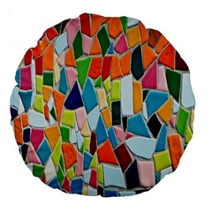 Mosaic Tiles Large 18  Premium Round Cushions by artworkshop