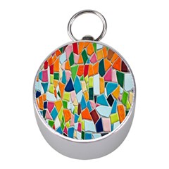 Mosaic Tiles Mini Silver Compasses by artworkshop