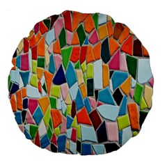 Mosaic Tiles Large 18  Premium Flano Round Cushions by artworkshop