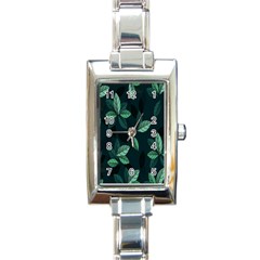 Plant Leaves Rectangle Italian Charm Watch by artworkshop