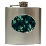 Plant Leaves Hip Flask (6 oz) Front