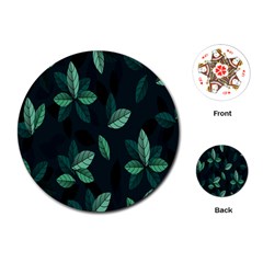 Plant Leaves Playing Cards Single Design (round)