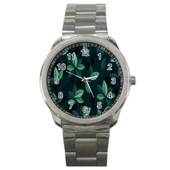 Plant Leaves Sport Metal Watch by artworkshop