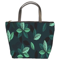 Plant Leaves Bucket Bag by artworkshop