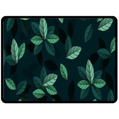 Plant Leaves Fleece Blanket (large)  by artworkshop