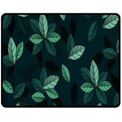 Plant Leaves Fleece Blanket (medium)  by artworkshop