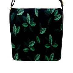 Plant Leaves Flap Closure Messenger Bag (l) by artworkshop