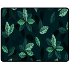 Plant Leaves Double Sided Fleece Blanket (medium)  by artworkshop