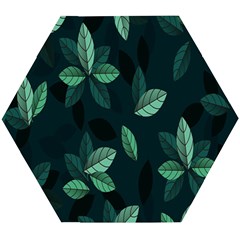 Plant Leaves Wooden Puzzle Hexagon by artworkshop