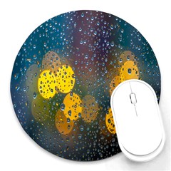 Raindrops Water Round Mousepads by artworkshop