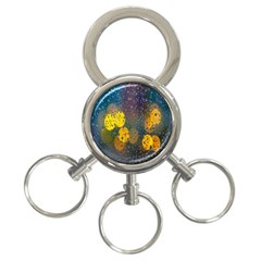 Raindrops Water 3-ring Key Chain by artworkshop