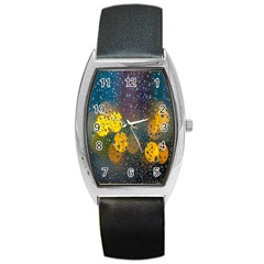 Raindrops Water Barrel Style Metal Watch by artworkshop