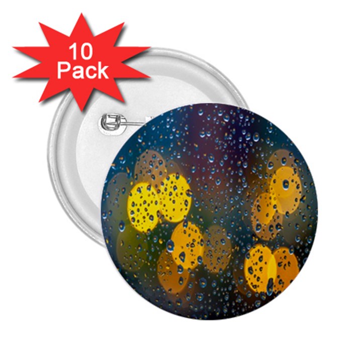 Raindrops Water 2.25  Buttons (10 pack) 