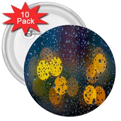 Raindrops Water 3  Buttons (10 Pack)  by artworkshop