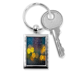 Raindrops Water Key Chain (rectangle) by artworkshop