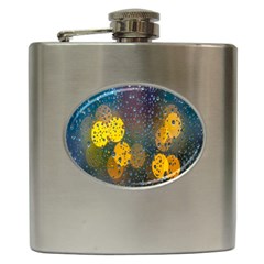 Raindrops Water Hip Flask (6 Oz) by artworkshop