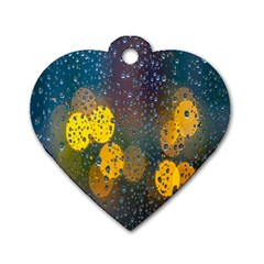 Raindrops Water Dog Tag Heart (one Side) by artworkshop