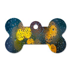 Raindrops Water Dog Tag Bone (one Side) by artworkshop