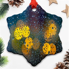 Raindrops Water Ornament (snowflake) by artworkshop