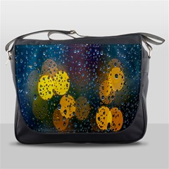 Raindrops Water Messenger Bag by artworkshop