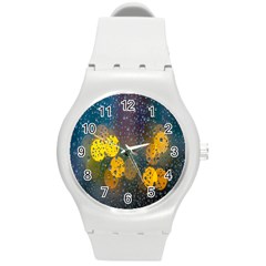 Raindrops Water Round Plastic Sport Watch (m) by artworkshop