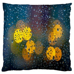 Raindrops Water Large Cushion Case (two Sides) by artworkshop